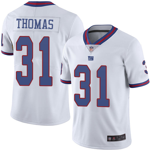 Men New York Giants #31 Michael Thomas Limited White Rush Vapor Untouchable Football NFL Jersey
